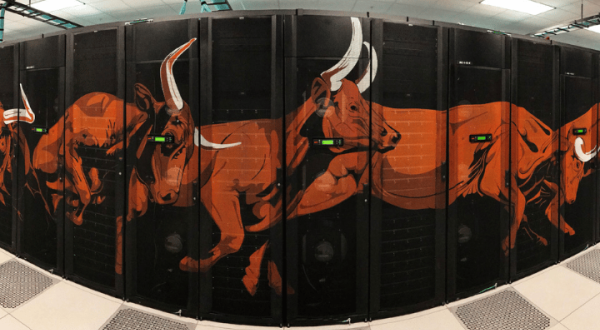 TACC servers with design element of burnt orange longhorns